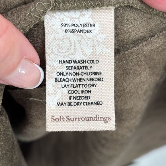 Soft Surroundings Suede Patchwork Section Dress With Pockets Brown Size Large - Picture 8 of 8